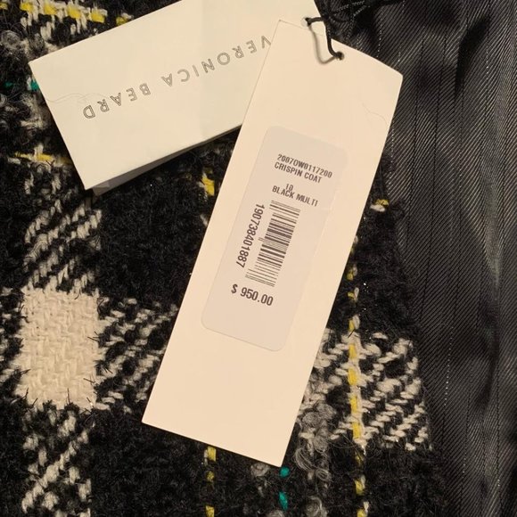 NEW Veronica Beard Crispin Black Multi oversized jacket/coat - Picture 2 of 9